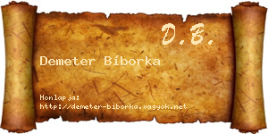 Demeter Bíborka névjegykártya